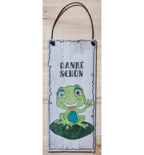 Mini Schild Danke Schön/Frosch