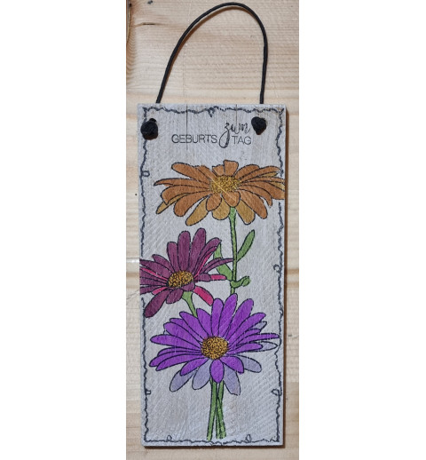 Mini Schild Zum Geburtstag/Blumen