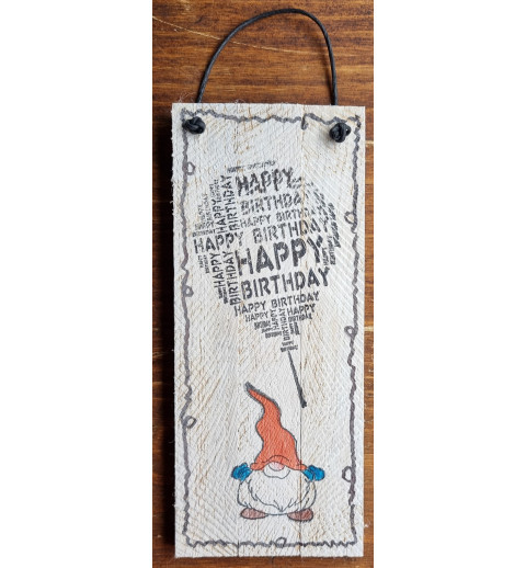 Mini Schild Happy Birthday/Wichtel