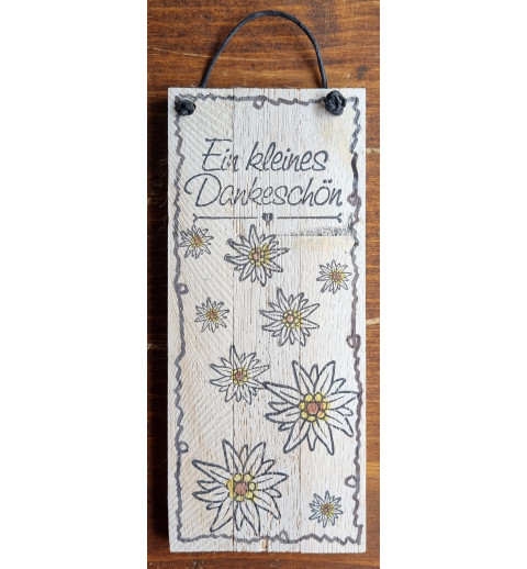 Mini Schild Ein kleines Dankeschön/Edelweiss