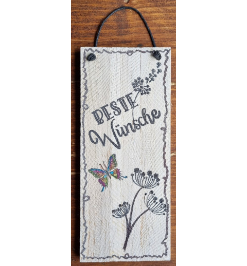 Mini Schild Beste Wünsche/Pusteblume