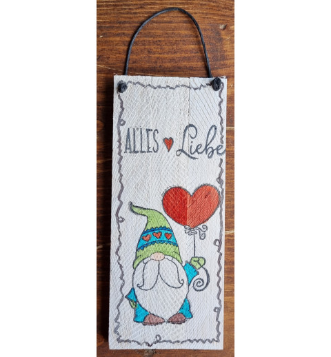 Mini Schild Alles Liebe/Wichtel