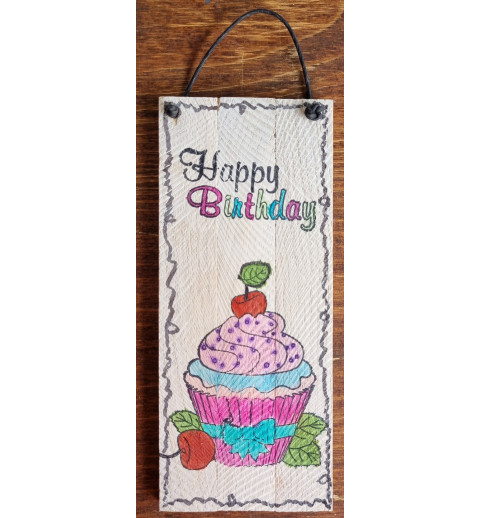 Mini Schild Happy Birthday/Cupcake