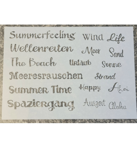 Schablone diverse Wörter