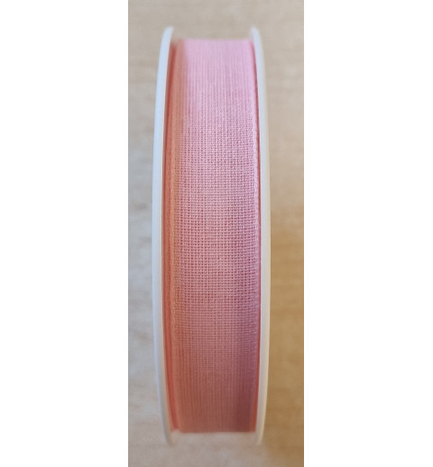 Dekoband in Leinenoptik rosa