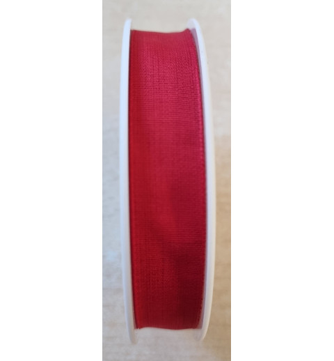 Dekoband in Leinenoptik rot