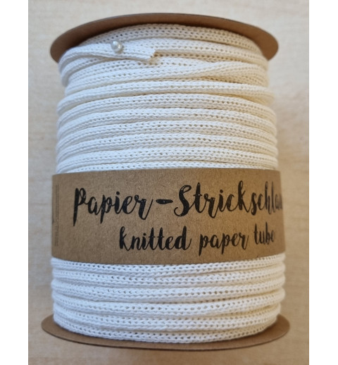 Papier-Strickschlauch weiss