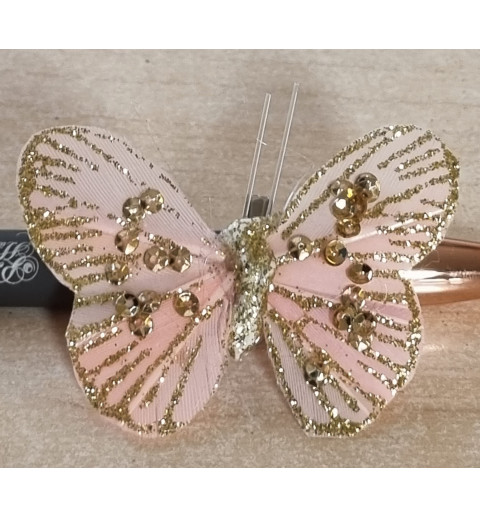 Schmetterling mit Clip lachs