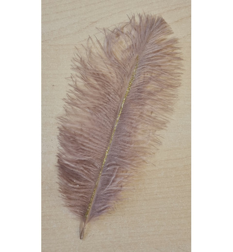 Glitter Feder taupe/gold
