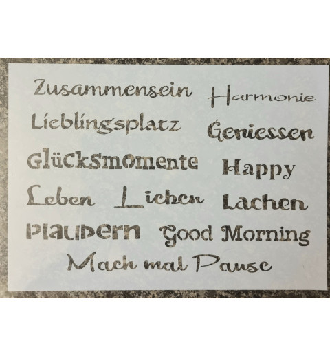 Schablone diverse Gefühlswörter