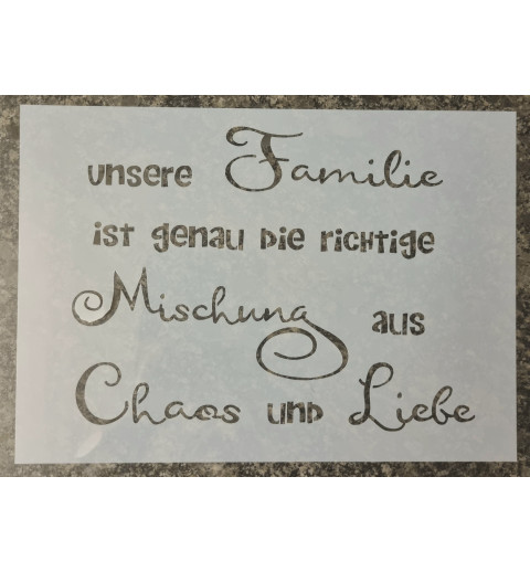 Schablone Chaos und Liebe