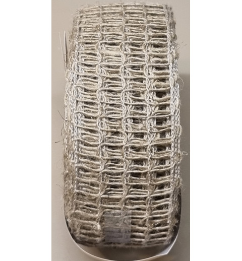 Juteband Gitter taupe