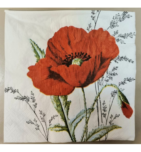 Serviette Mohnblume rot