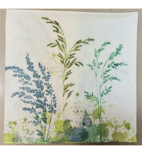 Serviette Blumenwiese grün