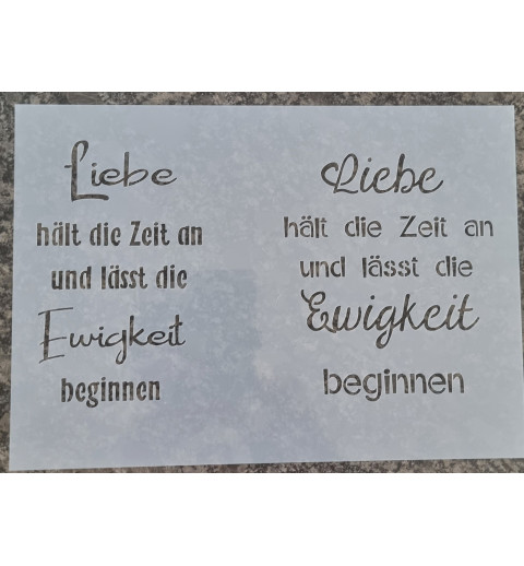 Schablone Liebe/Ewigkeit