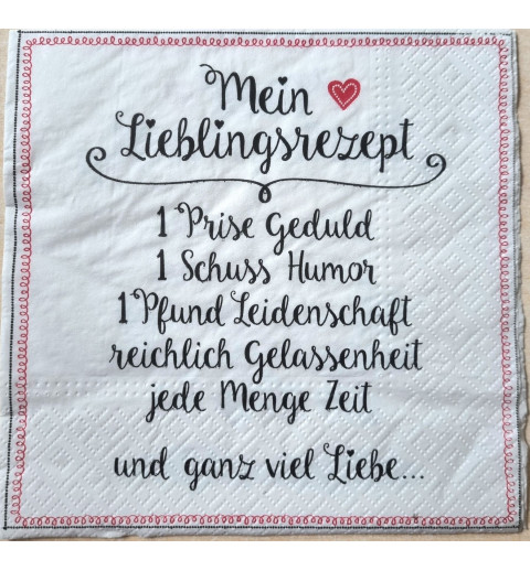 Serviette "Mein Lieblingsrezept"