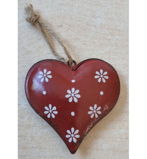 Metall Herz rot/weiss