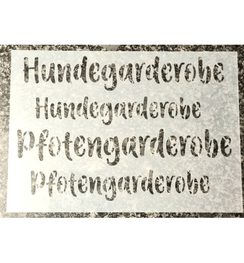 Schablone Hundegarderobe/Pfotenparkplatz