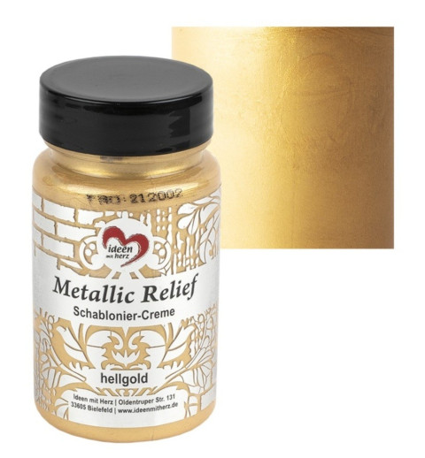 Schablonier Creme Metallic Relief hellgold