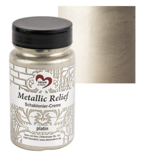 Schablonier Creme Metallic Relief platin
