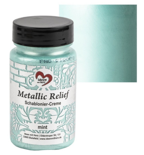Schablonier Creme Metallic Relief mint