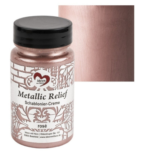 Schablonier Creme Metallic Relief rose