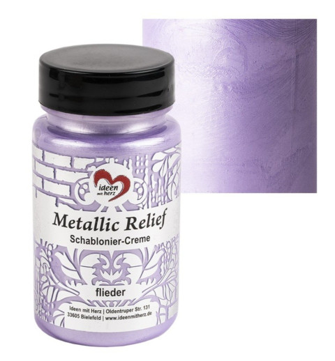 Schablonier Creme Metallic Relief flieder