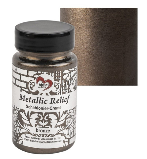 Schablonier Creme Metallic Relief bronze