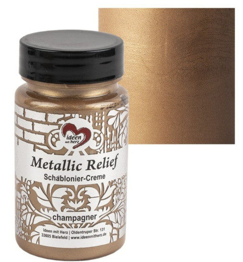 Schablonier Creme Metallic Relief champagner