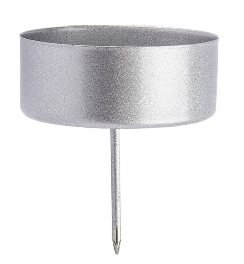 Teelicht Stecker silberfarbig