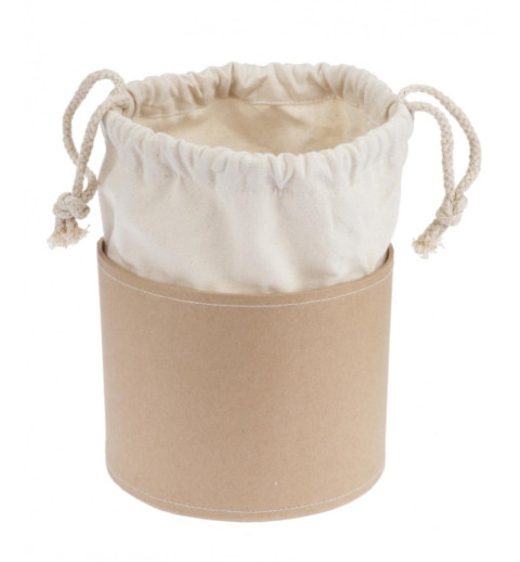 Pappmaché Rundbox mit Baumwollsack