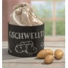 Pappmaché Rundbox mit Baumwollsack