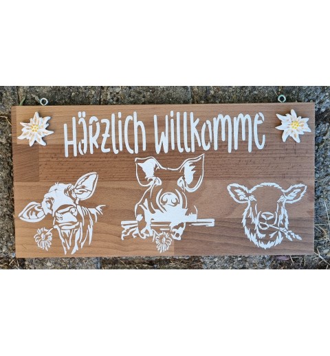 Schild Härzlich Willkomme