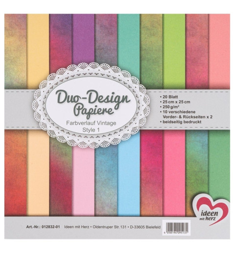Duo Design Papier Farbverlauf Vintage Style 1