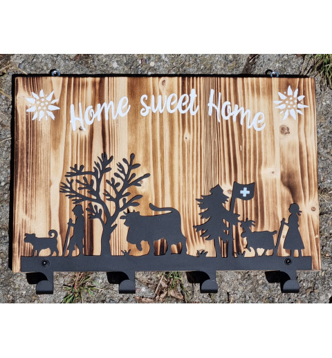 Garderobe Alpaufzug natur Home sweet Home