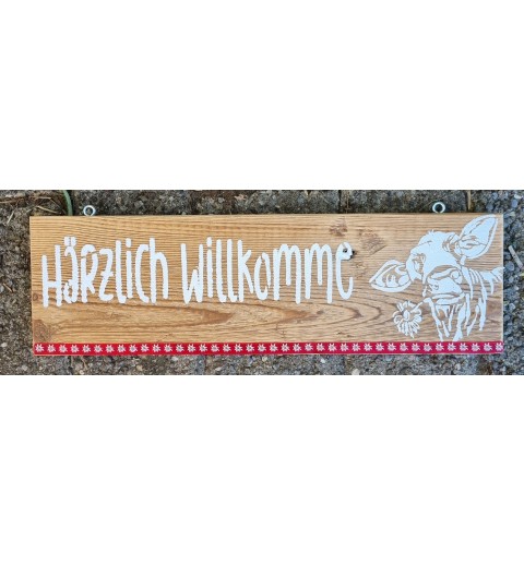 Schild Härzlich Willkomme