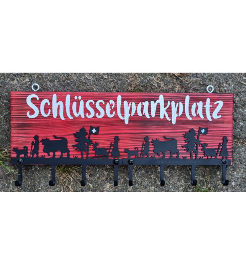 Schlüsselbrett Alpaufzug rot Schlüsselparkplatz
