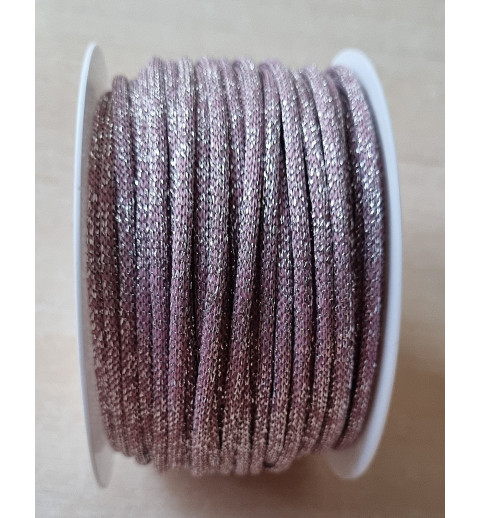 Kordel mit Draht rosa/glitzer