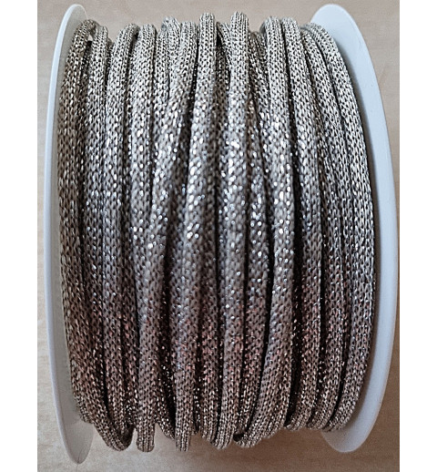 Kordel mit Draht taupe/glitzer