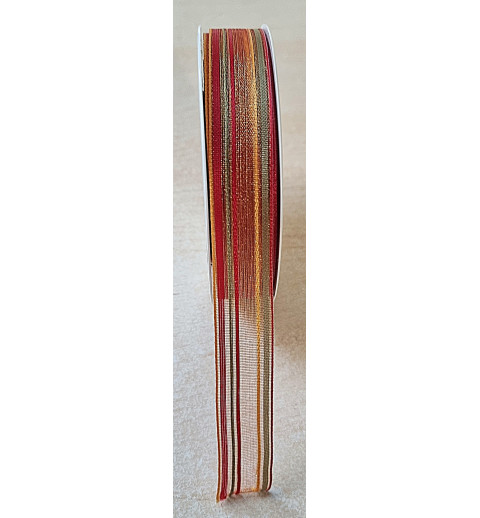 Deko Band Organza Gestreift orange
