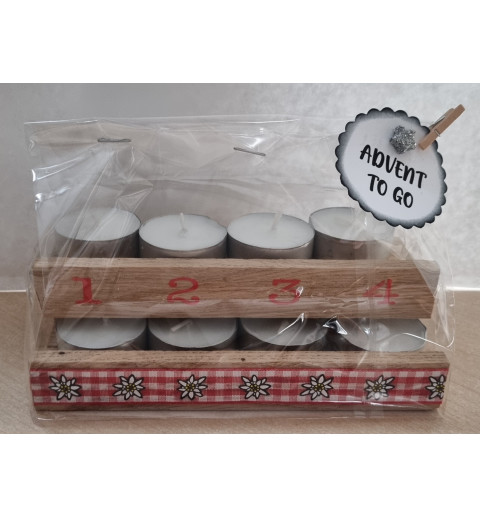 Advent to go Edelweiss kariert rot