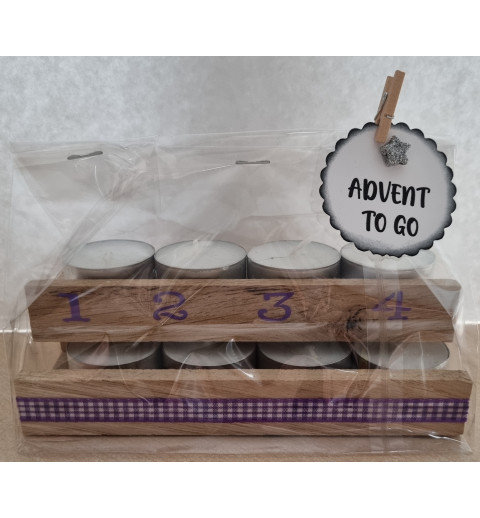 Advent to go violette kariert