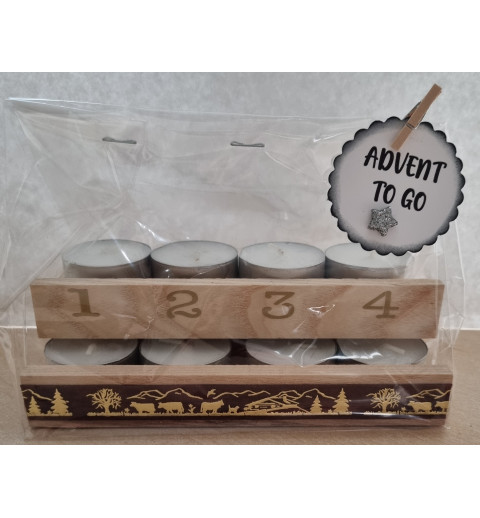 Advent to go Alpaufzug braun/gold