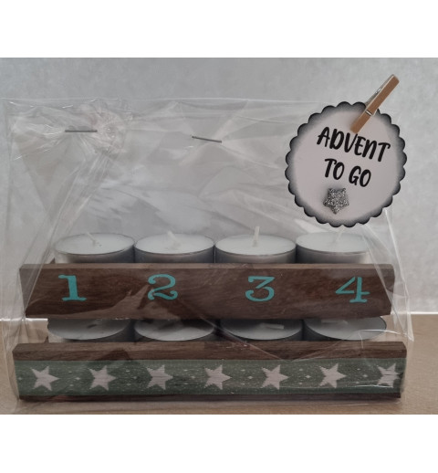 Advent to go Sterne mint/silber