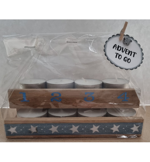 Advent to go Sterne hellblau/silber