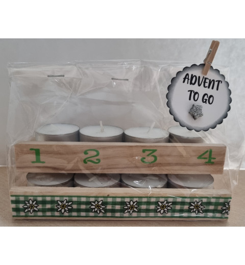 Advent to go Edelweiss grün kariert