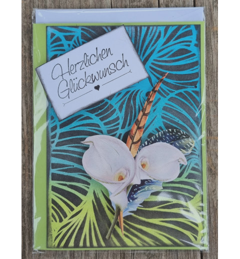 Herzlichen Glückwunsch Calla grün/türkis