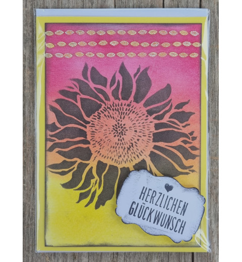 Herzlichen Glückwunsch Sonnenblume rot/orange/gelb