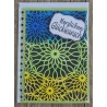 Herzlichen Glückwunsch Ornamente blau/grün/gelb
