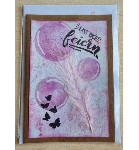 Lass Dich feiern Feder rosa